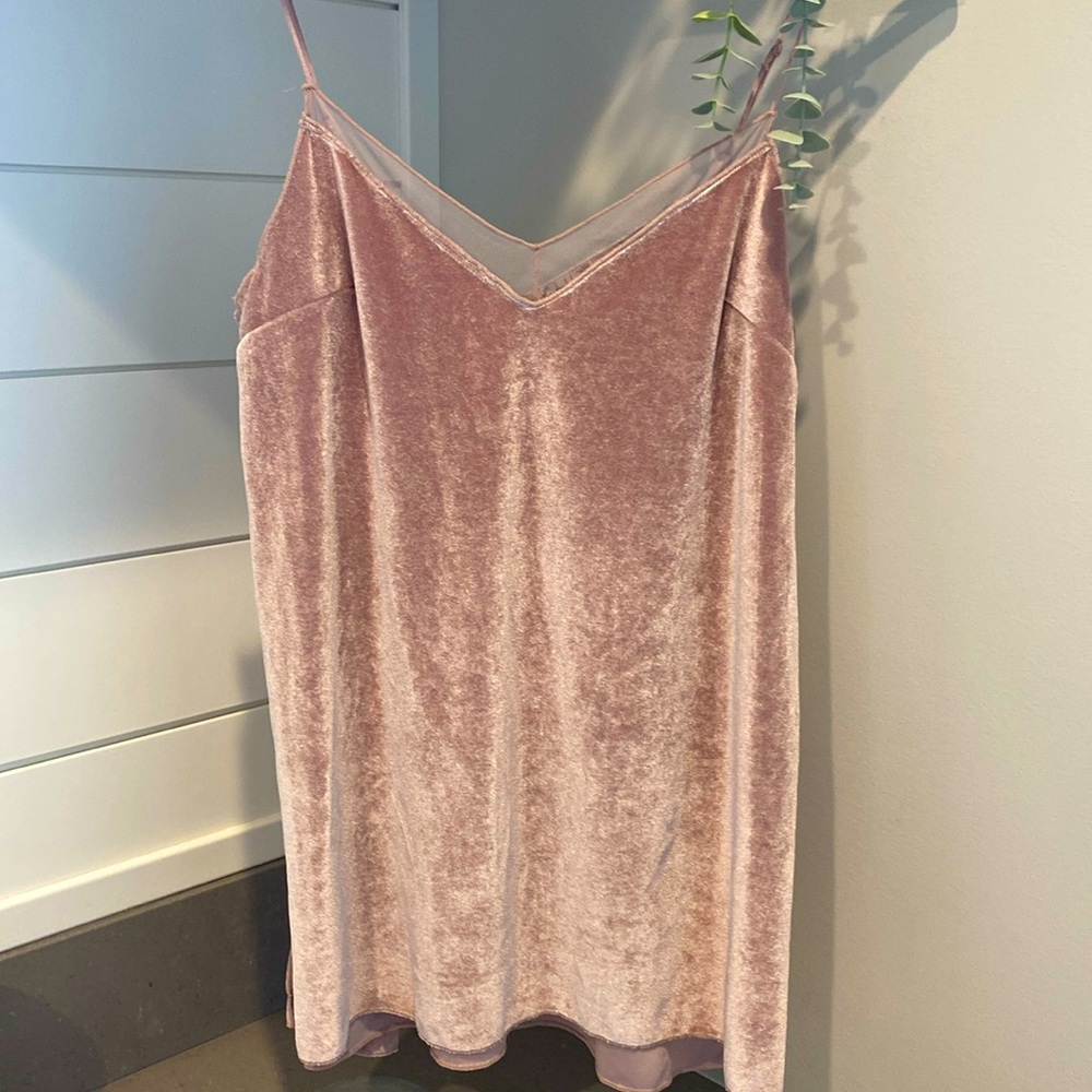 Free People Dusty Rose Velvet Tank Sz XS